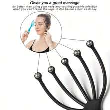 Scalp Massager Hand Held Portable Head Massager For Female SPA Relaxation & Stress Reduction For Home, Office And Travel Use Wet And Dry - Black Black - 查看 4