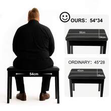 Piano Stool 54x34x45cm | Faux Leather Keyboard Bench With Storage, Multi-Purpose Piano Seat For Home, Music Studio & Keyboard - 黑色 - 查看 6