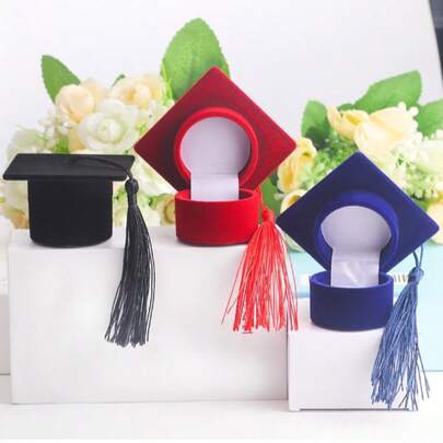 Graduation Cap Shaped Jewelry Box - University Graduation Gift - Badge Pendant Necklace Earring Storage Box - Student Birthday Gift Box