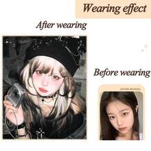 24in Layered Ombre Blonde Brown Synthetic Long Straight Wig Women Fluffy Cosplay Wig With Bangs For Lolita Party Daily Use - Multicolor - View 6