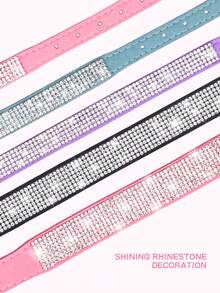 Collar para perro/gato de 16-46 cm de tamaño de cuello - Lujo con cristales brillantes, terciopelo suave, piel sintética duradera y ajustable para mascotas pequeñas/medianas/grandes - Multicolor - Ver 5