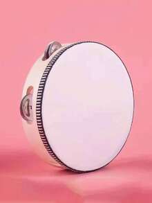 1Pc Handheld Wooden Tambourine, Single Row Metal Bells, Rhythm Percussion Instrument, Musical Hand Shaker, For Party & Karaoke, Without Drumsticks - Multicolor - View 13