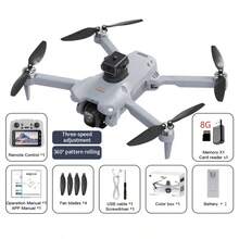 Drone i7 Pro Con Dos Cámaras 720P Control remoto de pantalla 2 baterías Cámara ajustable eléctricamente a 90 grados Dron - Blanco - Ver 13