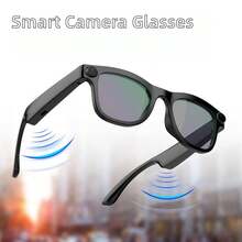 Bluetooth Smart Glasses, AI Camera Glasses, 200MP Resolution, Dual-Camera System For Photo And Video Capture, Music Playback, Call Answering, AI Voice Interaction Support, Suitable For Cycling And Sports Photography, Extended Battery Life, High-Fidelity Audio, Touch-Sensitive Buttons And Voice Assistant Functionality. - Kính 200W pixel + tròng kính đen - Xem 10