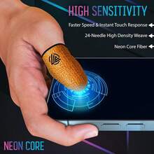 Finger Sleeves 6-Pcs,Ultra-Thin Carbon Fiber,Anti-Sweat & Anti-Slip,Universal For All Phones & Tablets - 霓虹核 - 查看 8