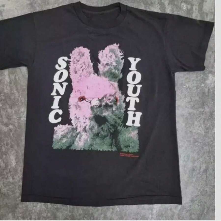 Vintage 9039s  Youth Bunny Black T-Shirt One Side - Black - View 1