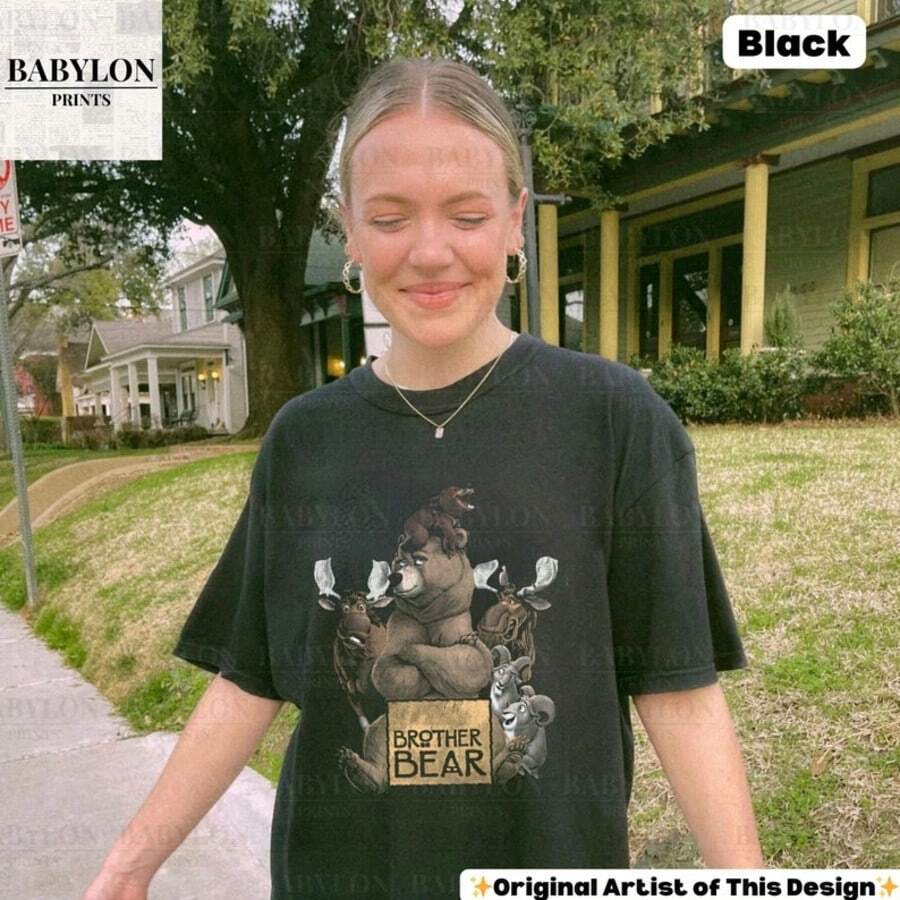 Vintage Brother Bear Kenai Koda T-Shirt_  Brotherhood Shirt, Animal Kingdom Shirt, Disneyland - Black - View 1