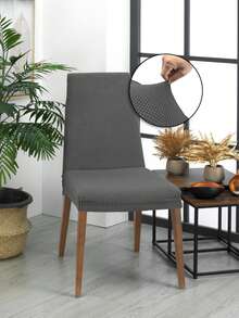 Pack Funda de Silla ajustable modelo KYOTO de VALENTIA HOME, Elástica, Desmontable y Lavable – Pack de 2, 4, 6. Variedad de colores. Perfectas para Comedor y Cocina - ANTRACITA - Ver 4