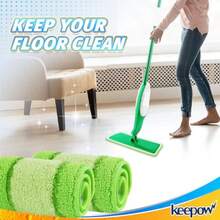 KEEPOW - almohadillas para orejas de repuesto para cabezal de trapeador Libman Freedom recambio de microfibra lavable para limpieza de pisos paquete de 2 fregona no incluida - Verde, Paquete de 6 - Ver 7