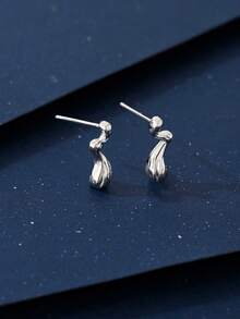 1对铜合金极简几何线条设计耳环（女士款） - EH1278 - 查看 6