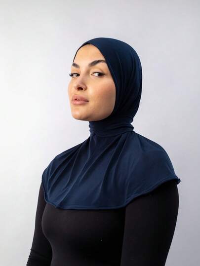 1件装时尚休闲优雅速戴头巾帽，经典简约运动风百搭，采用柔软丝滑的莫代尔棉质面料，舒适长帽檐，可作头巾帽或头巾使用，适合日常生活、节日、聚会、祈祷等场合。