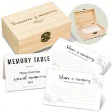 Share A Memory Cards For Celebration Of Life Decorations Ideas - Share A Memory Box For Funeral Memorial Cards Memory Keepsake For Celebration Of Life Decor Graduation Party Games - Wood - View 7
