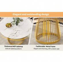 Dining Tables - Golden + White - View 9