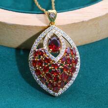 Dây chuyền mặt đá Cubic Zirconia mạ vàng 18K kiểu dáng cổ điển - Trang sức cưới và dự tiệc sang trọng, quà tặng Giáng sinh và Ngày Valentine cho nữ, phụ kiện tinh tế, chế tác bậc thầy. - phong cách 1 - Xem 7