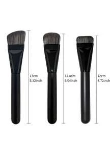 1pc Powder Brush, Blusher Brush, Liquid/Cream Blush Brush, Professional Makeup Brushes, Soft Polyester Fiber, Non-Allergenic, Seamless Coverage, Suitable For All Skin Types - Multicolor - View 4
