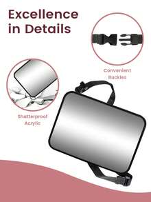 1 pieza/2 piezas Espejo de coche para bebé tamaño S/M, de acrílico irrompible, ángulo amplio, espejo convexo para asiento trasero para bebés mirando hacia atrás, con vista talla grande amplia y cristalina - Multicolor - Ver 6