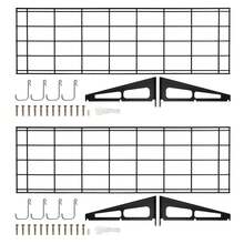 Estante de Pared Súper Resistente - 2 Unidades con Ganchos, Soporta 300 lbs - Para Garaje y Taller, Ahorra Espacio - 48 x 12 pulgadas - Ver 7