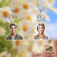 1 Piece/6 Pieces Photo Custom Acrylic Key Pendant, Special-Shaped Acrylic Car Key Ring, Backpack Pendant, Couple, Friend, Pet, Double-Sided Effect, Custom-Shaped Effect According To Photo, Regular Love Shape, Etc - 1 - View 4