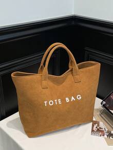 Large-Capacity Casual And Simple Handbag, 2026 New Model, Retro And Versatile Style, Women's Bag - Brown - View 11