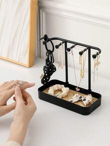 Giá treo trang sức có đế gỗ, giá để bàn có móc treo cho dây chuyền, nhẫn, bông tai, phụ kiện tóc, khay đựng chìa khóa lối vào, giá treo đa chức năng, hộp đựng trang sức gia đình, giá treo dây chuyền, giá treo bông tai, hộp đựng trang sức, đồ trang trí phòng - Nhiều màu - Xem 4