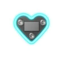 Luz ambiental de coche en forma de corazón, ventosa para ventana de coche, luz Led de ambiente, 500mAh, lámpara de neón recargable/USB-C, adornos ESME - Rojo - Ver 3