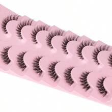 False Eyelashes Eye 8 Pairs Pack 40D Natural Look Fluffy Wispy Eye Lashes Soft Faux Mink Lashes Lightweight D - Curl Band Eyealshes By - False Eyelashes-004 - View 6
