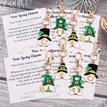 4pcs/8pcs Green Leprechaun Keychains, St. Patrick's Day Gifts. Includes Pocket Hug Card, Encouragement Card, Holiday Greeting Card. Ideal Gift For Family, Friends, Lovers, Classmates. Wishing You Good Luck And All The Best. - Multicolor - View 10
