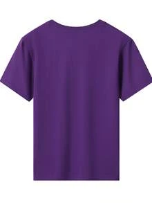 Disney Lilo And Stitch Printed Pattern T-Shirts For Girls - Children's Clothing Design Short-Sleeved Casual And Cute Style Comfortable And Casual Wear All Year Round Suitable For Parties And Play Machine Washable Gift Children's Clothing Girls' Short-Sleeved Shirts - Purple - View 3