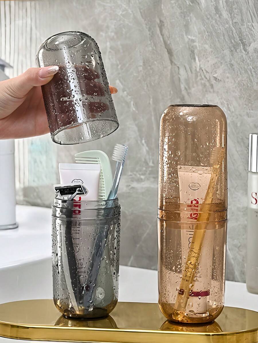 透明牙刷杯 牙刷收納盒 便攜式牙膏收納 旅行洗漱杯 商務開學居家旅行必備配件