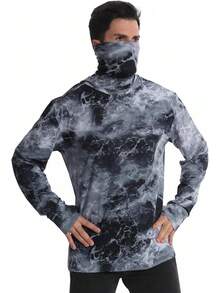 ¡RecomendadoYOUTHGO Sudadera con Capucha de Protección Solar para Hombre Camisa de Manga Larga UPF 50+ con Máscara para Pesca Correr¡Top de Temporada - Gris Carbón - Ver 7