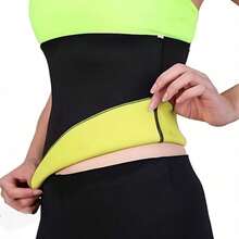 男女通用健身腹部支撑带，吸汗塑身腰带，适合核心力量训练、瑜伽和健身房锻炼 - 黑色 - 查看 4