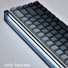 134键PBT渐变灰色侧印键帽套装，OEM高度，兼容MX轴，适用于游戏机械键盘 - 灰色漸變 - 查看 3