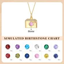 1件个性化相机吊坠项链，可定制照片锁项链，带隐藏式照片隔层，金银相机造型项链镶嵌诞生石，复古简约时尚首饰，意义非凡的情侣、男女朋友、夫妻礼物，情人节、周年纪念日、生日、结婚纪念日礼物，纪念礼品 - 彩色 - 查看 9