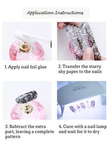 4片玫瑰花春季美甲贴纸，彩色花瓣和叶子美甲贴纸设计，DIY女士美甲装饰套装（无粘性），婚礼美甲用品 - 彩色 - 查看 9