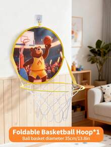 No-Drill Hanging Children's Basketball Hoop, Indoor Foldable Wall-Mounted Basketball Rim, Boys' Sports Educational Physical Training Toy, Back To School Outdoor Activity Gift, Thanksgiving Christmas Halloween Birthday Surprise Gift Set (Ball Not Included) - Multicolor - View 10
