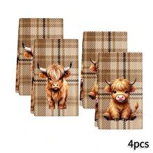 2/4/6/8 Pcs Dish Towel Set, Plaid Pattern Print, Super Absorbent Microfiber Modern Cloth, Cooking And Baking Tea Towel, Dishcloth, Cleaning Towel, Hand Towel, Soft And Highly Absorbent, Kitchen Decor, Gift For Neighbor, Mom, Birthday, Housewarming For Friends, Kitchen Essentials, Daily Necessities - Multicolor - View 14