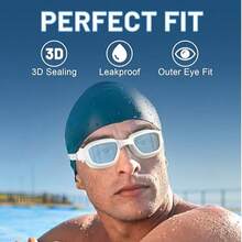 1副成人防雾高清泳镜，防水防雾专业潜水镜，成人防护泳镜，适合比赛和近视人士，游泳装备 - 硅胶防水泳镜，专业训练泳镜 - 常規 - 查看 3