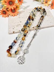 New 10mm 45pcs Glow-In-The-Dark Resin Beads Muslim Prayer Rosary Bracelet - Multicolor - View 1