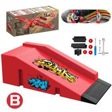 专业手指滑板玩具套装，手指滑板比赛场地组合套装，创意手指滑板男孩礼物，轴承双翘手指滑板，手指滑板系列 - 彩色 - 查看 27