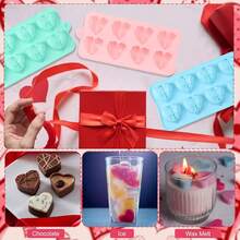 3 Pcs Heart Shaped Silicone Molds Nonstick Heart Chocolate Muffin Molds For Galentine Valentine's Day Candy, Brownies, Tartlets, Soaps, Pudding, Dessert BaFKing(Medium,8 Holes,Pink,Blue,Gre1en) - 粉紅色中號 - 查看 4