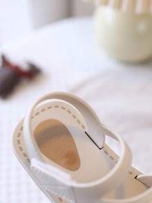1 par de sandalias de flores de moda, zapatos minimalistas y versátiles de slip-on, zapatos de princesa cómodos con suela antideslizante y suave, adecuados para uso en verano, al aire en la playa - Blanco - Ver 7