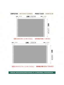 Chăn màu xanh lá cây nhạt, thích hợp cho ghế sofa, trang trí nhà kiểu Boho, chăn màu xanh nhạt cho ghế sofa và phòng khách. - trắng - Xem 3