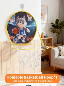 No-Drill Hanging Children's Basketball Hoop, Indoor Foldable Wall-Mounted Basketball Rim, Boys' Sports Educational Physical Training Toy, Back To School Outdoor Activity Gift, Thanksgiving Christmas Halloween Birthday Surprise Gift Set (Ball Not Included) - Multicolor - View 11