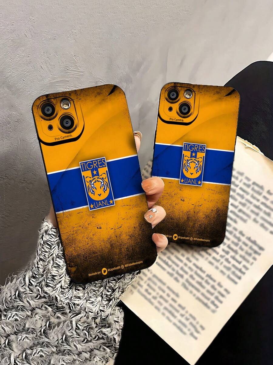 Los colores del equipo de fútbol Tigres son amarillo y azul. Esta elegante funda negra es compatible con Samsung, Apple, VIVO, OPPO, , Transsion, , y Honor. Fabricada en silicona TPU, ofrece protección contra golpes y caídas, además de una sensación superior. Es un regalo ideal para familiares, amigos y seres queridos, y una opción perfecta para San Valentín y Año Nuevo. - Negro - Ver 1