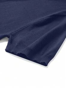 GRDR Men's Summer Short Sleeve Solid Color Knit Polo Shirt, Suitable For Summer Outings, Essential For Fashionable Styling - Navy Blue - View 10