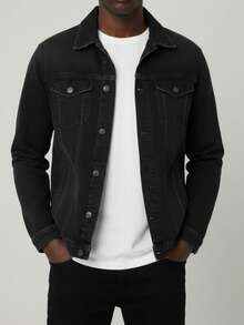 Black Jeans Jacket - Dark Grey - View 1