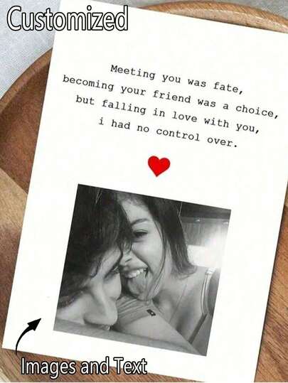 [Customized] Personalized Photo Greeting Card With Envelope, Suitable For Couples, Birthdays, Missing, Anniversaries And Other Occasions, Ideal Gift For Partners Or Friends. Can Be Customized For New Year Cards, Valentine's Day Cards, Love Letters, Couple Photos, Etc. Multi-Functional Use, Minimalist And Fashionable, Unique, Can Be Customized As Wedding Gifts, Autumn Home Decor, Christmas Decorations, Home Harmony, Office Decor, Elegant Living