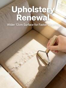 1/2 件装手动除毛器，带木柄，适用于衣物、毛衣和织物，可去除宠物毛发，带清洁刀片 - 升級款 - 查看 4