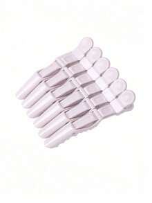 6/12Pcs Pink Salon Crocodile Hair Clips, Non-Slip Duckbill Sectioning Clamps & Seamless Bangs Clips, Professional Makeup Positioning & Hair Styling Tools, Multi-Function Barber Accessories For Women - Multicolor - View 12