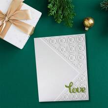 创意网格背景模具，DIY剪贴簿相册和压花模板，贺卡制作工具，卡片纸切割工艺品，礼品卡制作模板模切。 - 銀色 - 查看 6